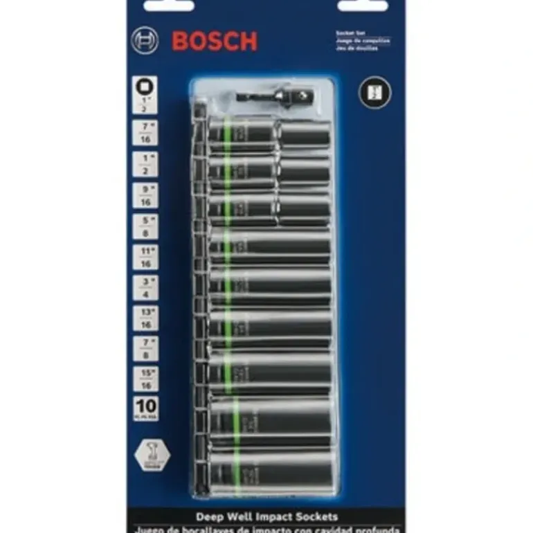 Bosch ITDSO12V10 Impact Tough Socket Set 10Pc - One-stop shop for professional tools and equipment.