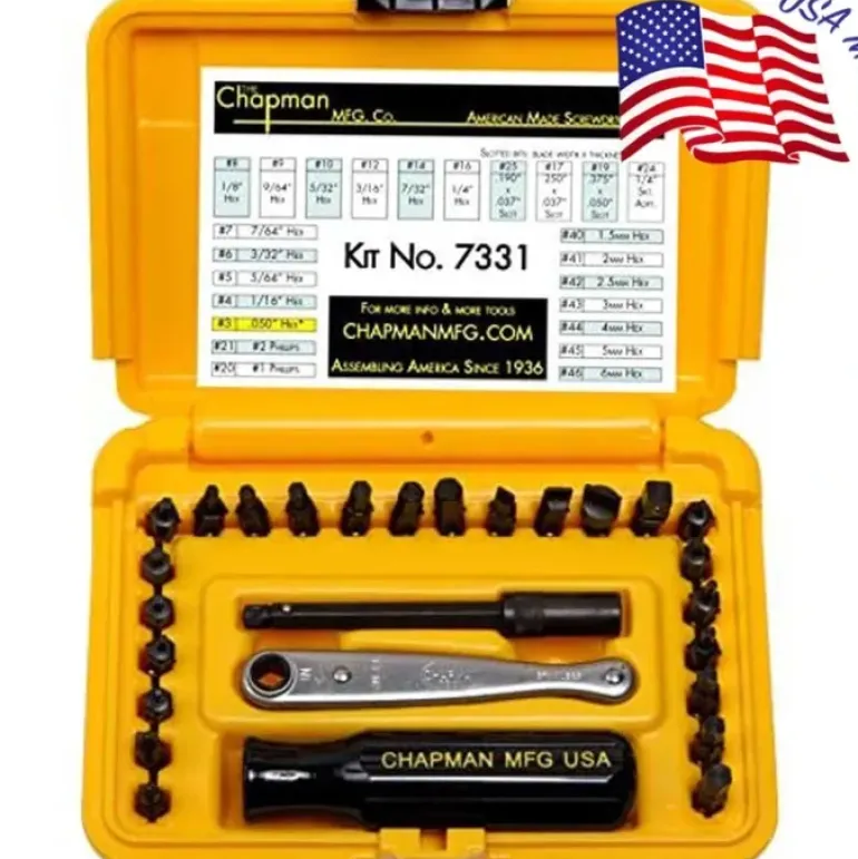 Chapman Mfg 7331 Sae + Metric Allen Hex Screwdriver Set-Safety Yellow - One-stop shop for professional tools and equipment.