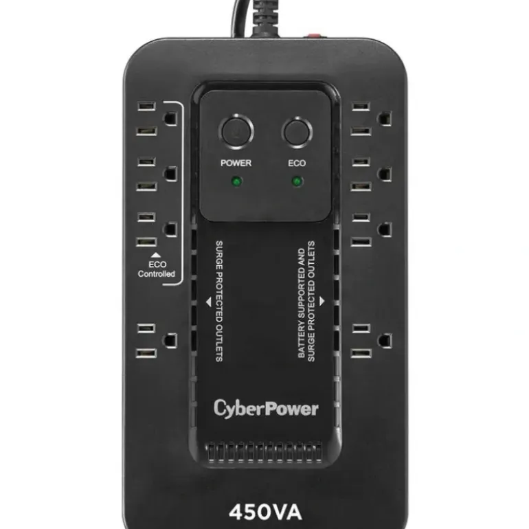 CyberPower EC450G Ecologic UPS Systems - 450VA/260W, 120 VAC, NEMA 5-15P, Compact, 8 Outlets, PowerPanel® Personal, $100000 CEG, 3YR Warranty - One-stop shop for professional tools and equipment.