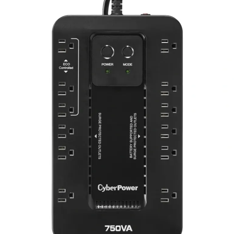 CyberPower EC750GTAA 750VA Desktop UPS - 750 VA/450 W - 120 V AC - 1 Minute - Desktop - 1 Minute - NEMA 5-15P, 12 x NEMA 5-15R, USB - TAA Compliant - One-stop shop for professional tools and equipment.