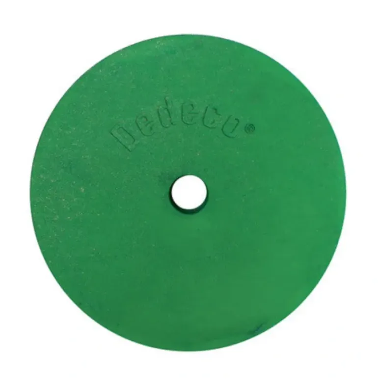 Dedeco 0138 Rubber Abrasive Wheel 3 x 1/4 x 1/4 - Green Medium Silicon Carbide 1/Unit - One-stop shop for professional tools and equipment.