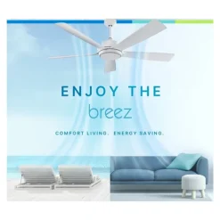 Delta Breez VCA605LED-HEBK Breez Pleasanton, 60-inch 5-Blade, Wet Rated, Ceiling Fan with LED Light and Remote Control (Black) - One-stop shop for professional tools and equipment.