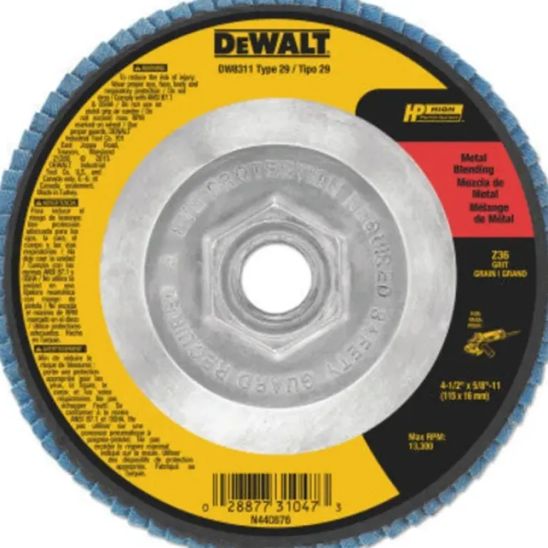 Dewalt DW8311 4-1/2&X5/8&-11 36Grit Zirconia Flap Disc Wheel (1 Ea) - One-stop shop for professional tools and equipment.