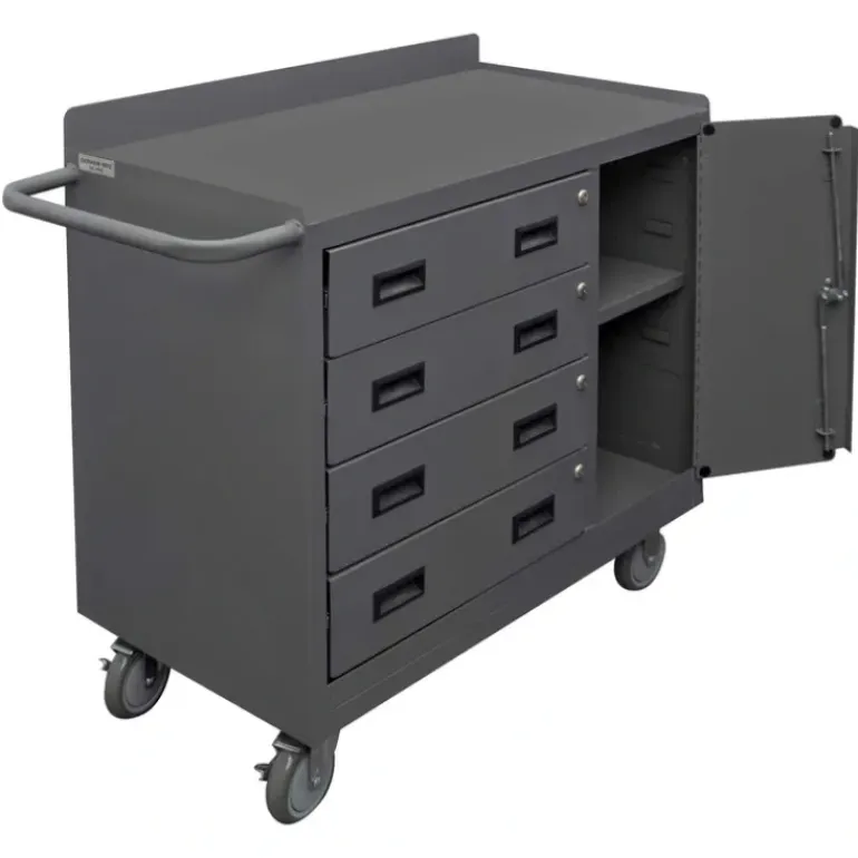 Durham 2211A-LU-95 MOBILE BENCH CABINET, 1 SHELF, ADJUSTABLE SHELF, 18-1/4 X 42-1/8 X 36-3/8 - One-stop shop for professional tools and equipment.