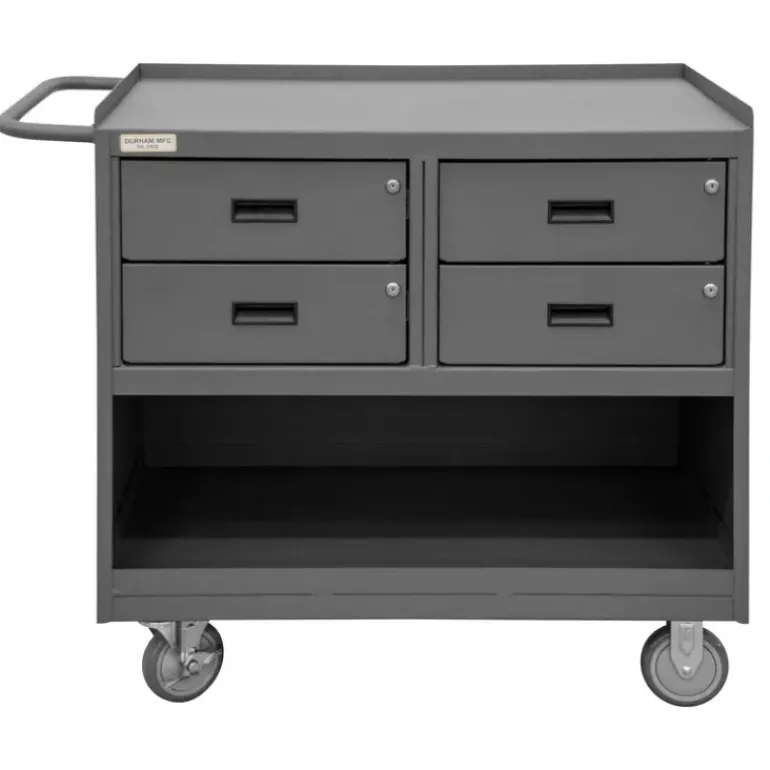 Durham 3120-95 MOBILE BENCH CABINET, 4 DRAWER, LIP UP, 24-1/4 X 42-1/8 X 36-3/8 - One-stop shop for professional tools and equipment.