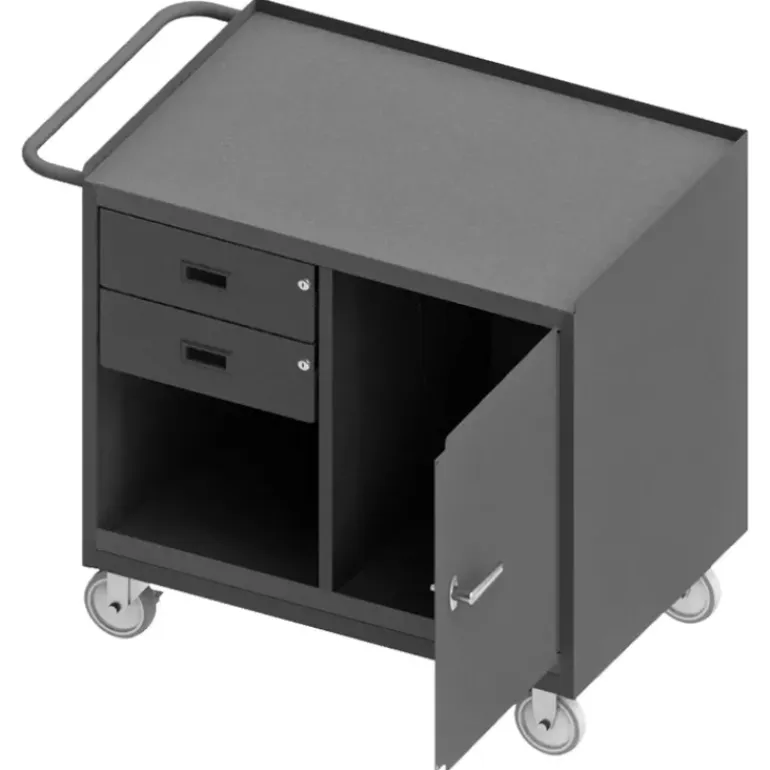 Durham 3118-95 MOBILE BENCH CABINET, 1 DOOR, STEEL TOP, 24-1/4 X 42-1/8 X 36-3/8 - One-stop shop for professional tools and equipment.