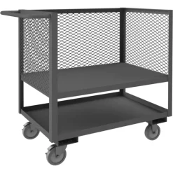 Durham 3SLT-EX1832-1.2K-95 3 SIDED LOW DECK TRUCK, MESH SIDES, 18 X 32, 1200 LBS. CAPACITY - One-stop shop for professional tools and equipment.