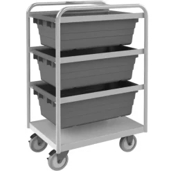 Durham STBR-183042-3-5PU STAINLESS STEEL TUB RACK CART, 3 BINS, 18-3/4 X 26 X 42 - One-stop shop for professional tools and equipment.