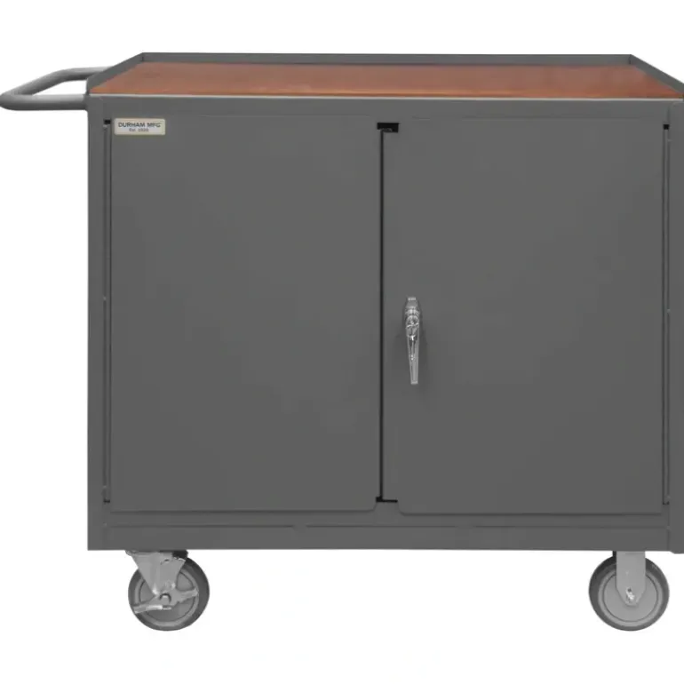 Durham 3112-TH-95 MOBILE BENCH CABINET, HARD BOARD, 2 DOOR, 24-1/4 X 42-1/8 X 36-3/8 - One-stop shop for professional tools and equipment.