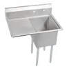 Elkay 14-1C16X20-L-18X Dependabilt Stainless Steel 36-1/2& x 25-13/16& x 43-3/4& 16 Gauge One Compartment Sink w/ 18& Left Drainboard and Stainless Steel Legs - One-stop shop for professional tools and equipment.