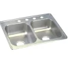 Elkay D23322 Dayton® Stainless Steel 33& x 22& x 6-9/16& Equal Double Bowl Drop-in Sink - One-stop shop for professional tools and equipment.