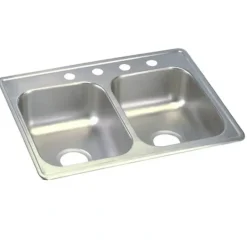 Elkay D23322 Dayton® Stainless Steel 33& x 22& x 6-9/16& Equal Double Bowl Drop-in Sink - One-stop shop for professional tools and equipment.