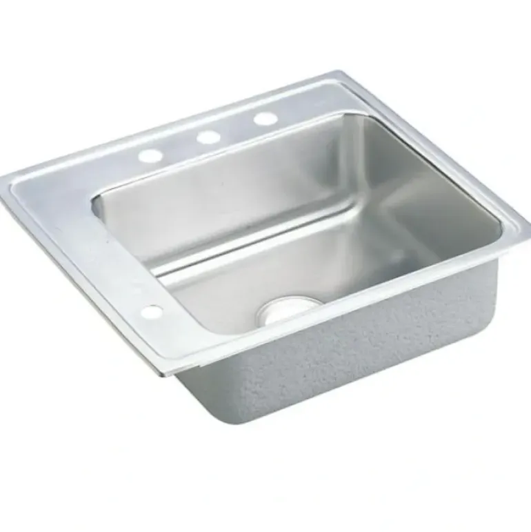 Elkay DRKADQ222045L Lustertone® Classic Stainless Steel 22& x 19-1/2& x 4-1/2& Single Bowl Drop-in Classroom ADA Sink - One-stop shop for professional tools and equipment.