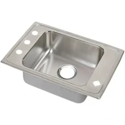 Elkay DRKADQ221755 Lustertone® Classic Stainless Steel 22& x 17& x 5-1/2& Single Bowl Drop-in Classroom ADA Sink with Quick-clip - One-stop shop for professional tools and equipment.