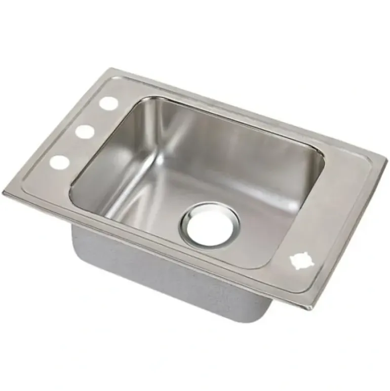 Elkay DRKADQ221760 Lustertone® Classic Stainless Steel 22& x 17& x 6& Single Bowl Drop-in Classroom ADA Sink with Quick-clip - One-stop shop for professional tools and equipment.