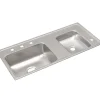 Elkay DRKAD371745R4 Lustertone® Classic Stainless Steel 37-1/4& x 17& x 4-1/2& Double Bowl Drop-in Classroom ADA Sink - One-stop shop for professional tools and equipment.