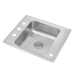 Elkay DRKR2220PD Lustertone® Classic Stainless Steel 22& x 19-1/2& x 7-1/2& Single Classroom Sink w/Perfect Drain® Grid - One-stop shop for professional tools and equipment.