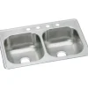 Elkay DSEW1023322 Dayton® Stainless Steel 33& x 22& x 8-1/16& Equal Double Bowl Drop-in Sink (10 Pack) - One-stop shop for professional tools and equipment.
