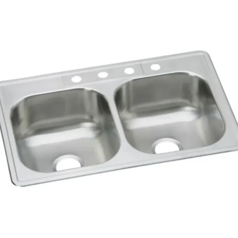 Elkay DSEW1023322 Dayton® Stainless Steel 33& x 22& x 8-1/16& Equal Double Bowl Drop-in Sink (10 Pack) - One-stop shop for professional tools and equipment.
