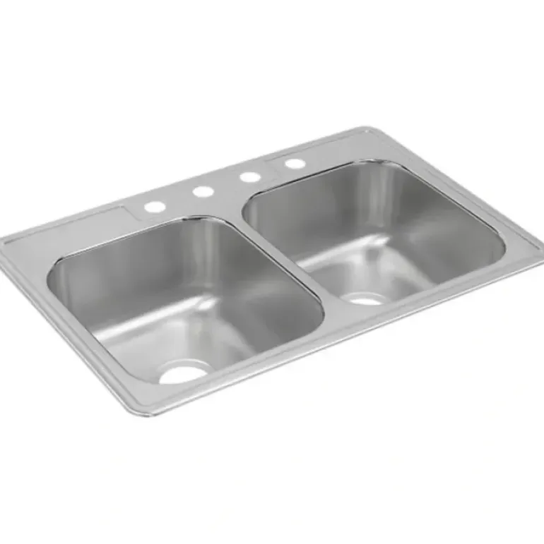 Elkay DXR3322 Dayton® Stainless Steel 33& x 22& x 8-3/16& Equal Double Bowl Drop-in Sink - One-stop shop for professional tools and equipment.