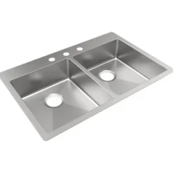 Elkay ECTSRAD3322605 Crosstown® 18 Gauge Stainless Steel 33& x 22& x 6&, Equal 5-Hole Double Bowl Dual Mount ADA Sink - One-stop shop for professional tools and equipment.