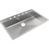 Elkay ECTSRSAD3322603 Crosstown® 18 Gauge Stainless Steel 33& x 22& x 6& 3-Hole Single Bowl Dual Mount ADA Sink - One-stop shop for professional tools and equipment.