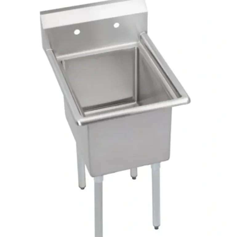 Elkay E1C16X20-0X Dependabilt Stainless Steel 21& x 25-13/16& x 43-3/4& 18 Gauge One Compartment Sink with Stainless Steel Legs - One-stop shop for professional tools and equipment.