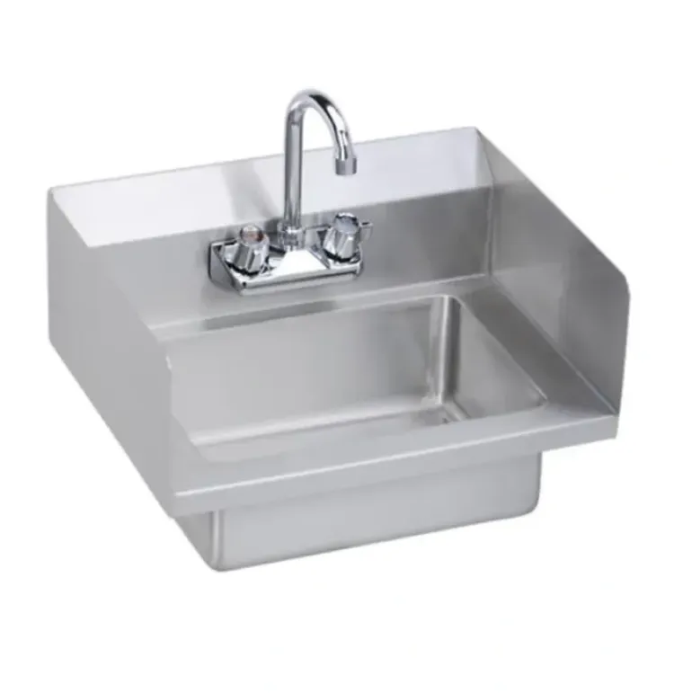 Elkay EHS-18-SSX Stainless Steel 18& x 14-1/2& x 11& 18 Gauge Hand Sink with Dual Side Splashes and Faucet - One-stop shop for professional tools and equipment.