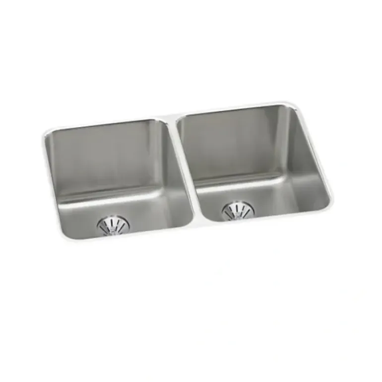 Elkay ELUH311810PD Lustertone® Classic Stainless Steel 30-3/4& x 18-1/2& x 10& Double Bowl Undermount Sink with Perfect Drain® - One-stop shop for professional tools and equipment.