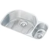 Elkay ELUH322110RDBG Lustertone® Classic Stainless Steel 31-1/2& x 21-1/8& x 10& Offset 70/30 Double Bowl Undermount Sink Kit - One-stop shop for professional tools and equipment.