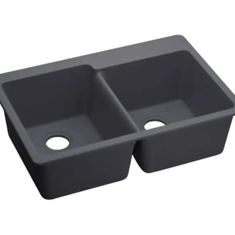 Elkay ELX250R Quartz Luxe® 33& x 22& x 9-1/2& Offset Double Bowl Drop-in Sink - One-stop shop for professional tools and equipment.