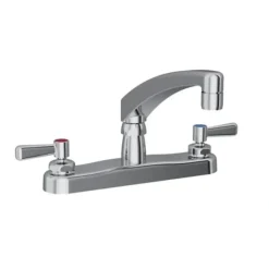 Elkay LK810AT08L2 8& Centerset with Exposed Deck Faucet with 8& Arc Tube Spout 2& Lever Handles Chrome - One-stop shop for professional tools and equipment.