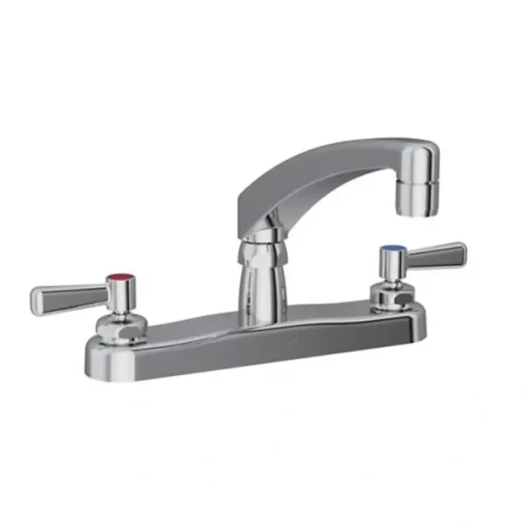 Elkay LK810AT08L2 8& Centerset with Exposed Deck Faucet with 8& Arc Tube Spout 2& Lever Handles Chrome - One-stop shop for professional tools and equipment.