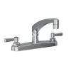 Elkay LK810AT12L2 8& Centerset with Exposed Deck Faucet with 12& Arc Tube Spout 2& Lever Handles Chrome - One-stop shop for professional tools and equipment.