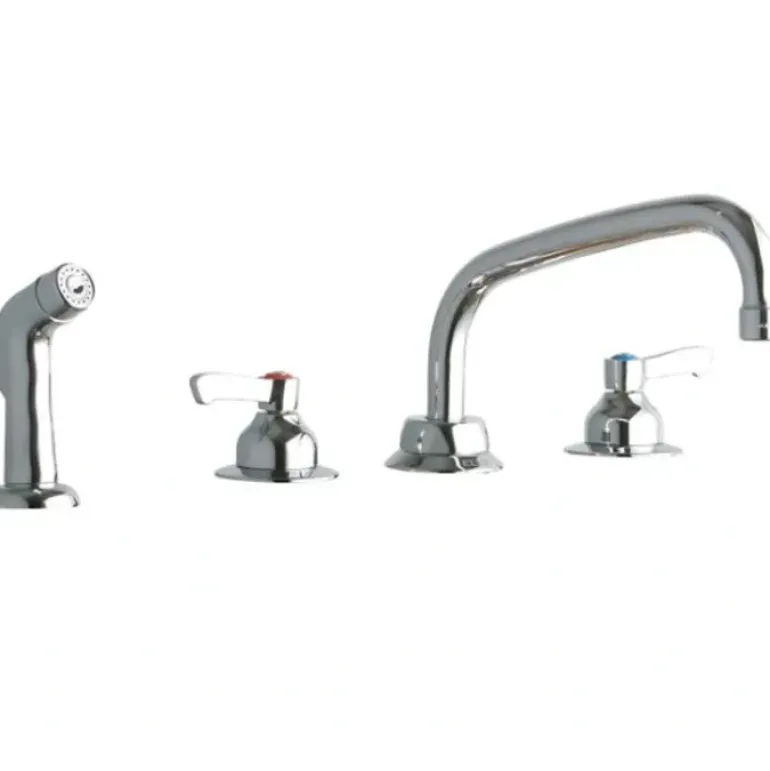 Elkay LK801AT08L2 8& Centerset with Concealed Deck Faucet with 8& Arc Tube Spout 2& Lever Handles with Side Spray Chrome - One-stop shop for professional tools and equipment.