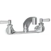 Elkay LK940AT10L2H Foodservice 8& Centerset Wall Mount Faucet with 10& Arc Tube Spout 2& Lever Handles 1/2& Offset Inlets Chrome - One-stop shop for professional tools and equipment.