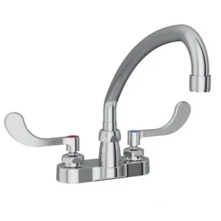 Elkay LK406AT10T4 4& Centerset with Exposed Deck Faucet with 10& Arc Tube Spout 4& Wristblade Handles - One-stop shop for professional tools and equipment.
