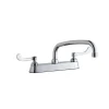 Elkay LK810AT10T4 8& Centerset with Exposed Deck Faucet with 10& Arc Tube Spout 4& Wristblade Handles Chrome - One-stop shop for professional tools and equipment.
