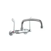 Elkay LK945AT08T4T Foodservice 3-8& Adjustable Centers Wall Mount Faucet w/8& Arc Tube Spout 4& Wristblade Handles 2& Inlet - One-stop shop for professional tools and equipment.