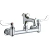 Elkay LK940BP07T6H 8& Centerset Wall Mount Faucet w/7& Bucket Hook Spt 6in Wristblade Handles 1/2& Offset Inlet Polished Chrome - One-stop shop for professional tools and equipment.