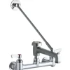 Elkay LK940BR03L2H 8& Centerset Wall Mount Faucet with 3& Bucket Hook Spout 2& Lever Handles 1/2& Offset Inlets Rough Chrome - One-stop shop for professional tools and equipment.