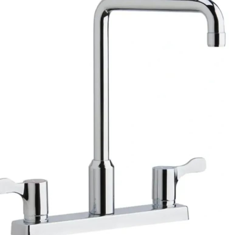 Elkay LKD2442C 8& Centerset Exposed Deck Mount Faucet with Arc Spout and 2-5/8& Lever Handles Chrome - One-stop shop for professional tools and equipment.