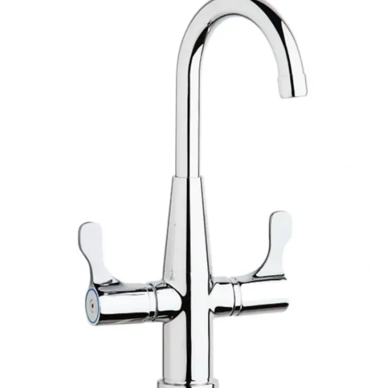 Elkay LKD2223C Single Hole Deck Mount Faucet with Gooseneck Spout Twin Lever Handles Chrome - One-stop shop for professional tools and equipment.