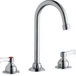Elkay LK800GN08L2 8& Centerset with Concealed Deck Faucet with 8& Gooseneck Spout 2& Lever Handles Chrome - One-stop shop for professional tools and equipment.