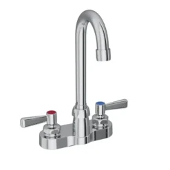 Elkay LK810GN04L2 8& Centerset with Exposed Deck Faucet with 4& Gooseneck Spout 2& Lever Handles Chrome - One-stop shop for professional tools and equipment.