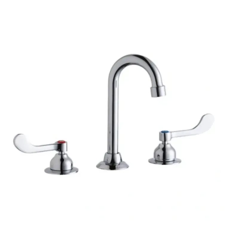 Elkay LK800GN08T6 8& Centerset with Concealed Deck Faucet with 8& Gooseneck Spout 6& Wristblade Handles Chrome - One-stop shop for professional tools and equipment.