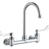 Elkay LK940GN05T4H Scrub/Handwash 8& Centerset Wall Mount Faucet w/5& Gooseneck Spout 4& Wristblade Handles 1/2& Offset Inlet - One-stop shop for professional tools and equipment.