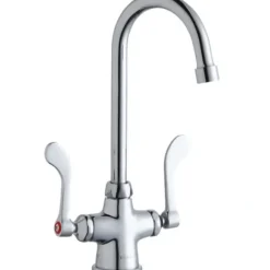 Elkay LK500GN05T6 Single Hole with Concealed Deck Faucet with 5& Gooseneck Spout 6& Wristblade Handles Chrome - One-stop shop for professional tools and equipment.