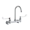 Elkay LK940GN04T6S Scrub/Handwash 8& Centerset Wall Mount Faucet w/4& Gooseneck Spout 6& Wristblade Handle 1/2& Offset Inlets+Stop - One-stop shop for professional tools and equipment.