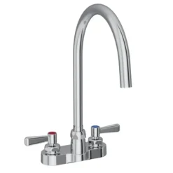 Elkay LK406LGN08L2 4& Centerset with Exposed Deck Laminar Flow Faucet with 8& Gooseneck Spout 2& Lever Handles Chrome - One-stop shop for professional tools and equipment.